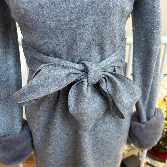 PROPORTION BODY DRESSING Dress gray Japan Faux Fur Cuff Winter Sexy Kawaii Wool - Picture 3 of 6